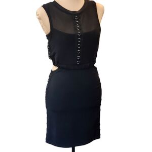 Lola X LF Black Sheath Mini Dress Sz 6 Cutout Details NWT Orig 164.